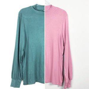 Lark and Ro  Bundle of two Ribbed mockneck NWT